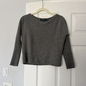 Women’s Gray Medium Lauren Ralph Lauren Cashmere Blend Cropped Sweater XS